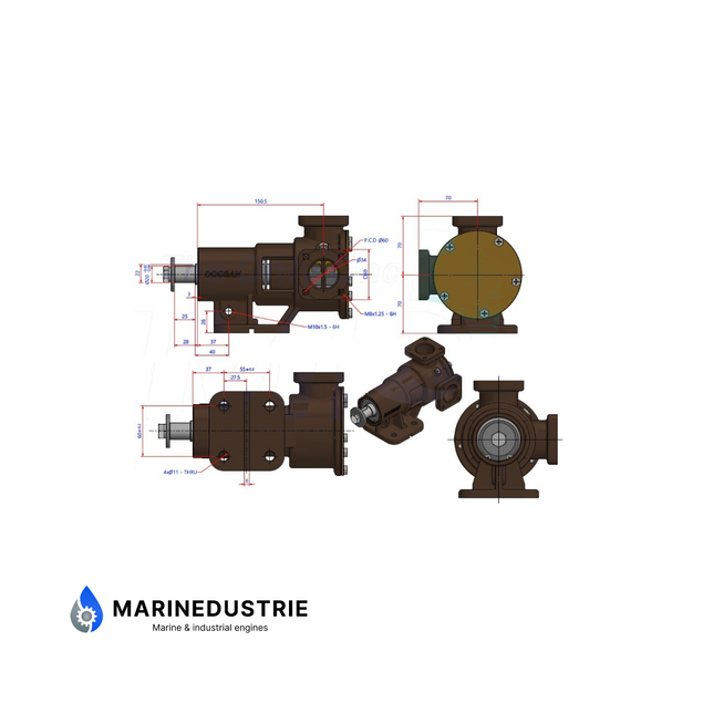Doosan, MD084, DB33, AD034, DB58TI, L066TI - impellerpomp
