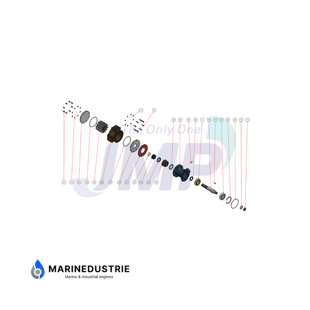 Mitsubishi S6A, S6B, S6R, S6R2 impellerpomp. - 37553-10100.