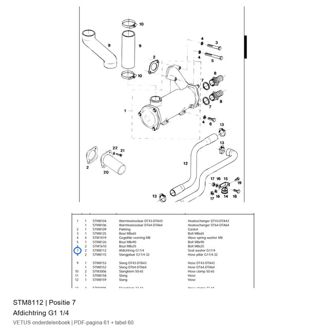 Afdichtring G1 1/4 - Vetus - STM8112