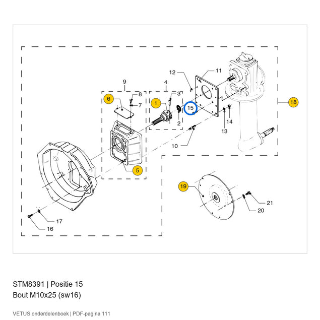Bout M10x25 (sw16) - Vetus - STM8391