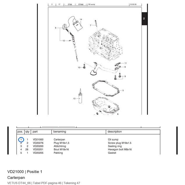 Carterpan D(E)T(A) 66 - Vetus - VD21000