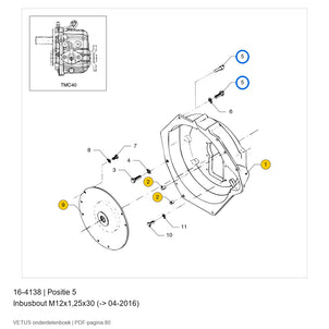 Inbusbout M12x1,25x30 (-> 04-2016) - Vetus - 16-4138