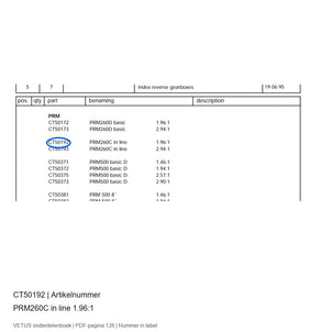 Keerkoppeling PRM260C2-2R 1.96R - Vetus - CT50192