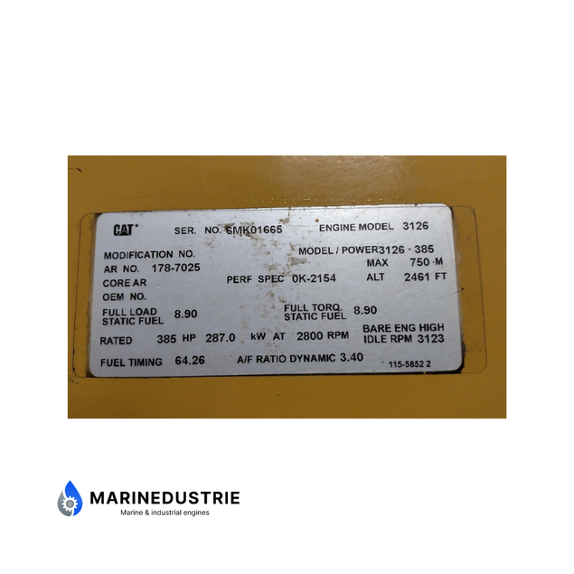 Caterpillar 3126 Marine 385PK