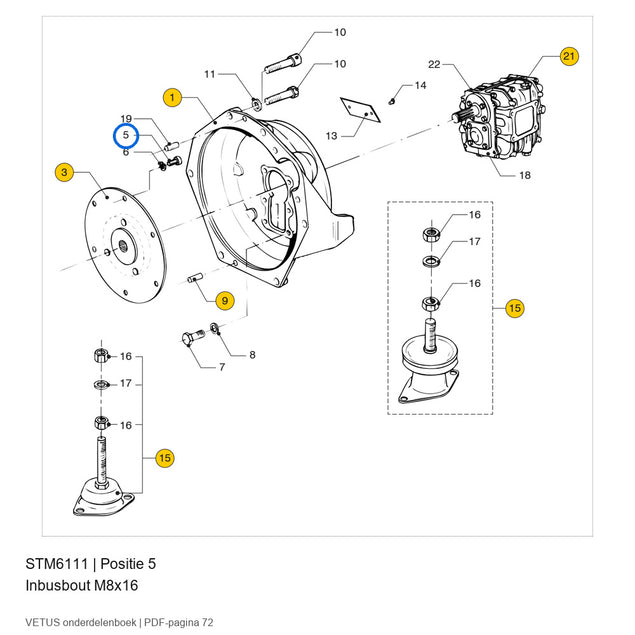 Inbusbout M8x16 - Vetus - STM6111