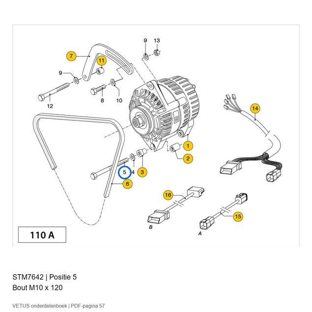 Bout M10 x 120 - Vetus - STM7642