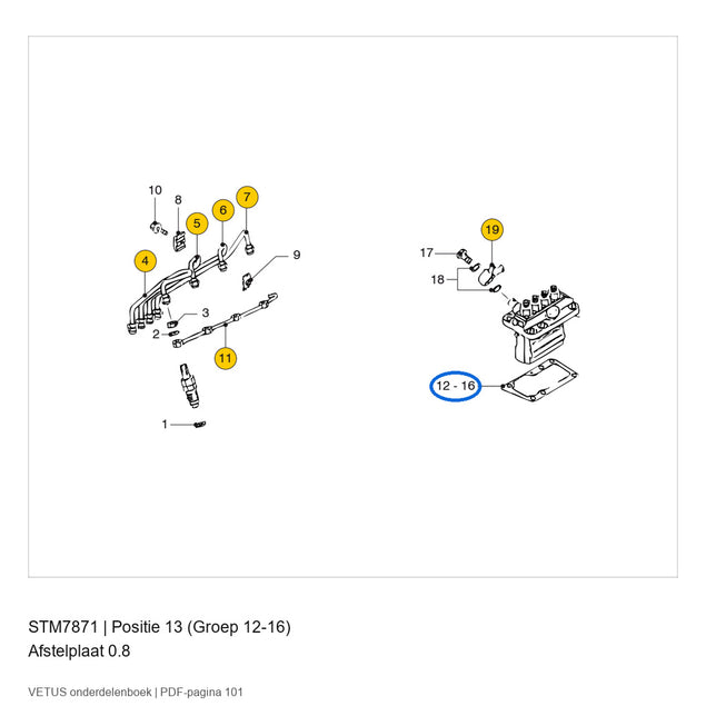 Afstelplaat 0.8 - Vetus - STM7871