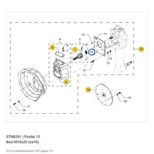 Bout M10x25 (sw16) - Vetus - STM8391