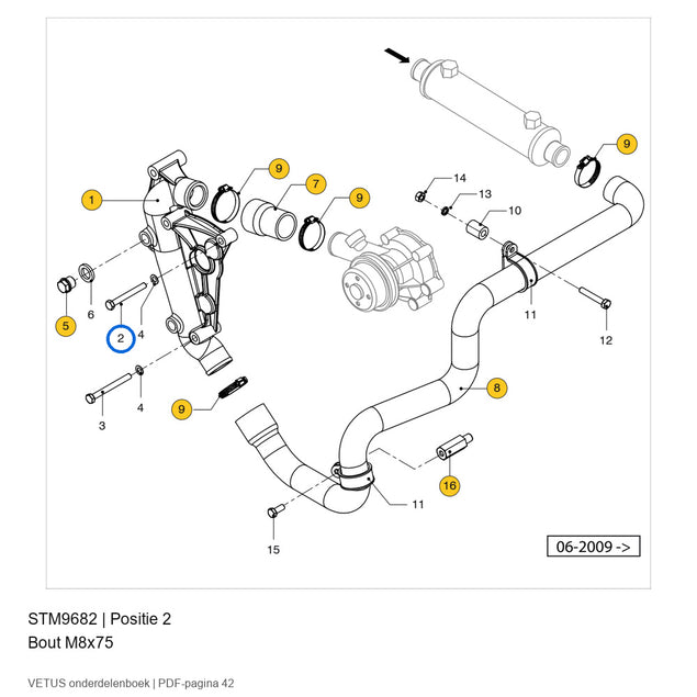 Bout M8x75 - Vetus - STM9682