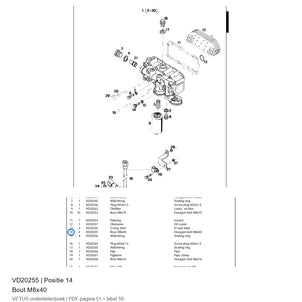 Bout M8x40 - Vetus - VD20255